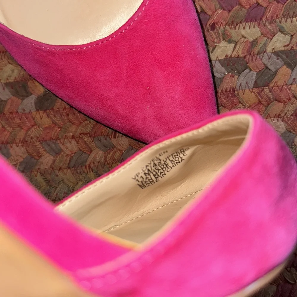 VINCE CAMUTO PINK SUEDE POINTED TOE SLING BACK HIGH HEELS STILETTOS_4